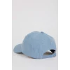 Defacto B7194AXBE18 Mavi Kadın Nakış Jean Cap Şapka