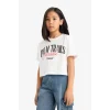 Defacto E0352A8WT34 Beyaz Bisiklet Yaka Baskılı Kısa Kollu Tişört Kız Çocuk