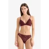 Defacto F5037AXBR210 Bordo Dantelli Simli Kapsız Pedsiz Balensiz Triangle Bra