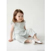 LCW baby Mavi Fırfırlı Kız Bebek Müslin Bluz ve Pantolon