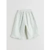 LCW baby Mavi Fırfırlı Kız Bebek Müslin Bluz ve Pantolon