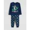 LCW Kids Lacivert Bisiklet Yaka Erkek Çocuk Pijama Takımı