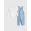 LCW baby İndigo Erkek Bebek Jean Salopet ve Tişört