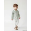 LCW baby Yeşil Uzun Kollu Erkek Bebek Gömlek ve Pantolon