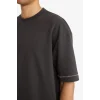 Defacto C0147AXAR221 Antrasit Nefes Alabilen Kumaş Tişört