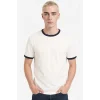 Defacto F8158AXER105 Ekru REGULAR FIT %100 Pamuk Tişört