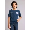 Defacto G7470A8NV257 Lacivert New Regular Fıt Bisiklet Yaka Baskılı Kısa Kollu Tişört Erkek Çocuk