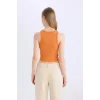 Defacto U0357AZOG138 Turuncu Fıtted Halter Yaka Fitilli Kaşkorse Atlet