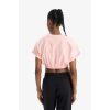 Defacto D9035AXPN243 Pembe Cropped Fit Bisiklet Yaka Baskılı Sporcu Kısa Kollu Tişört