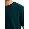 Defacto E7961AXGN465 Yeşil %100 Pamuk Basic Tişört