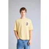 Defacto F8024AXYL166 Sarı %100 Pamuk Boxy Fit Baskılı Tişört