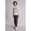 Defacto G9974A8GR400 Gri Regular Fıt 2li Pijama Takımı Erkek Çocuk