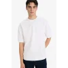 Defacto B4844AXWT34 Beyaz LOOSE FIT Nefes Alabilen Kumaş Tişört