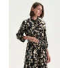 LCW Grace Siyah Desenli Gömlek Elbise