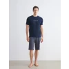 LC WAIKIKI Antrasit Standart Kalıp Erkek Şortlu Pijama Takımı