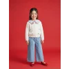 LCW Kids İndigo Beli Lastikli Wideleg Kız Çocuk Jean Pantolon