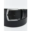 LCW ACCESSORIES Siyah Deri Görünümlü Erkek Kemer