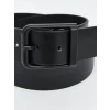 LCW ACCESSORIES Siyah Deri Görünümlü Erkek Kemer