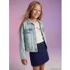 LCW Kids Mavi Çiçek Nakışlı Kız Çocuk Jean Ceket