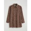 LCW Modest Kahverengi Puantiyeli Kadın Gömlek Tunik