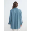 LCW STUDIO Petrol Oversize Modal Karışımlı Kadın Gömlek Tunik
