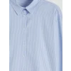 LCW Modest Mavi Çizgili Poplin Kadın Gömlek