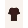 Defacto G8490AXBN320 Kahve Slım Fıt Basıc Fitilli Kaşkorse Tişört