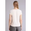 Defacto G9548AXER105 Ekru Slım Fıt Bisiklet Yaka Ribana Kısa Kollu Tişört