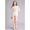 Defacto H0102A8ER103 Ekru 2li Pijama Takımı Kız Çocuk