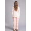 Defacto H0102A8ER103 Ekru 2li Pijama Takımı Kız Çocuk