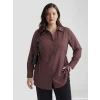 LCW EVERYDAY Kahverengi Bağlama Detaylı Kadın Gömlek Tunik
