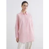 LCW Modest Pembe Dokulu Kadın Gömlek Tunik