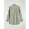 LCW EVERYDAY Yeşil Çizgili Modal Karışımlı Kadın Gömlek Tunik