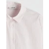 XSIDE Pembe Çizgili Oversize Poplin Kadın Gömlek