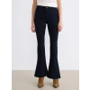 LCW Jeans Lacivert Yüksek Bel Mars Flare Kadın Jean Pantolon