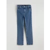 LCWAIKIKI Classic İndigo Beli Lastikli Straight Fit Kadın Jean Pantolon