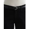 LCW Jeans Siyah Beli Kemerli Wideleg Kadın Jean Pantolon