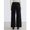 LCW Jeans Siyah Beli Kemerli Wideleg Kadın Jean Pantolon