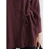 LCW Modest Bordo Bağlama Detaylı Kadın Gömlek Tunik