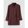 LCW Modest Bordo Bağlama Detaylı Kadın Gömlek Tunik