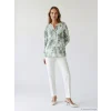 LCW Grace Yeşil Kaçık Yaka Çiçekli Bluz