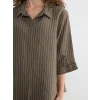 LCW EVERYDAY Haki Çizgili Kadın Gömlek