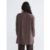 LCW Modest Kahverengi Oversize Modal Karışımlı Kadın Gömlek Tunik