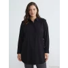 LCW Modest Siyah Büzgülü Oversize Kadın Gömlek Tunik