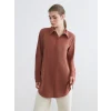 LCW Modest Kahverengi Dokulu Kadın Gömlek Tunik