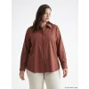 LCW Modest Kahverengi Dokulu Kadın Gömlek Tunik