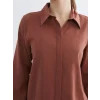 LCW Modest Kahverengi Dokulu Kadın Gömlek Tunik