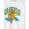 LCW Kids Ekru Bisiklet Yaka Garfield Baskılı Erkek Çocuk Tişört