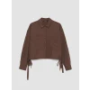 LCW EVERYDAY Kahverengi Bağcıklı Oversize Kadın Gömlek