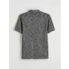 LCWAIKIKI Classic Antrasit Polo Yaka Desenli Strüktürlü Erkek Tişört
